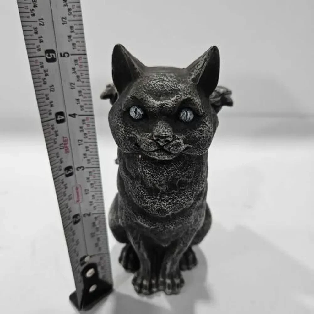 Gothic Winged Cat Gargoyle Tea Light Candle Holder